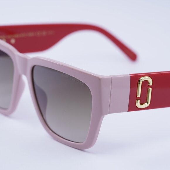Marc Jacobs MARC 646/S 0C48 HA Sunglasses Pink/Red Square Frame, Brown Lenses - Picture 8 of 10
